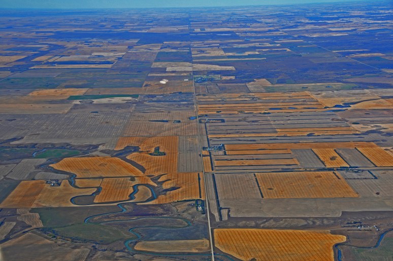 Flat harvested land creates beautiful designs